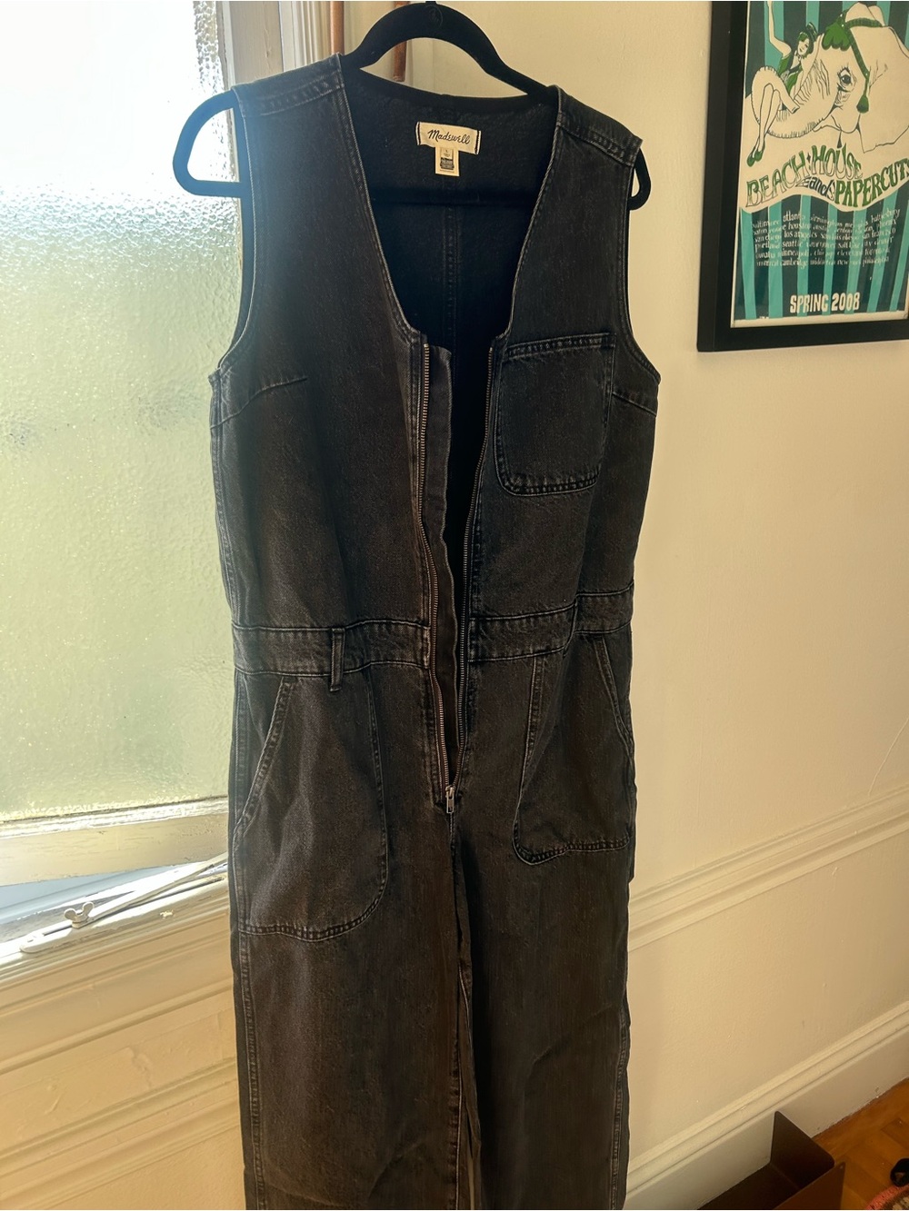 Madewell Black Washed Denim Jumpsuit Romper